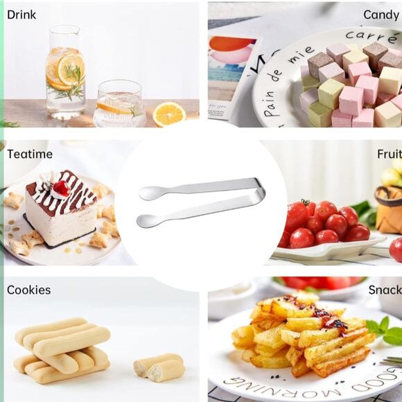 Mini Stainless Steel Serving Tongs Set – 3 Pack Buffet, Appetizers, Ice, Etc - Picture 4 of 4